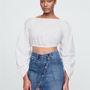 NWT GAP x Cult Gaia White Cropped Poplin Top